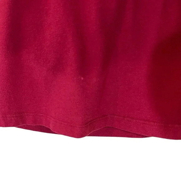 Just My Size Cranberry Blouse Plus 2X Pleated Chest 3/4 Sleeve Knit Pullover Top - Picture 4 of 5